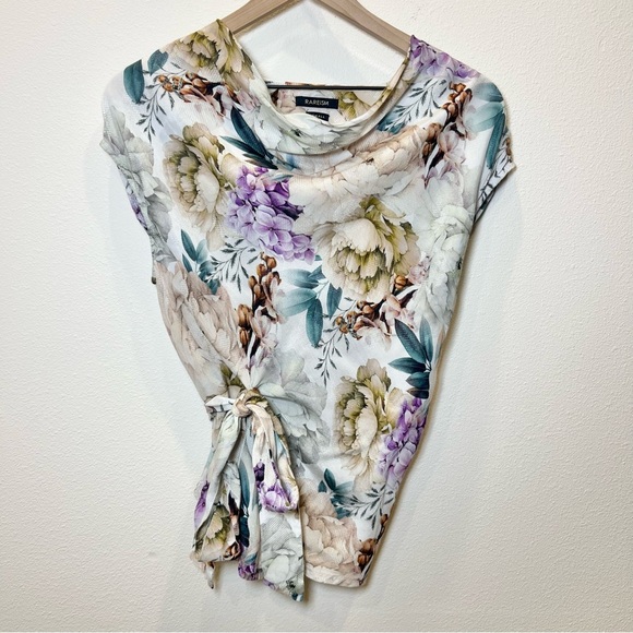 Rareism Women’s Sawyer Multi Cotton Fabric Floral Cowl Neck Top Size X-Small - Picture 2 of 11